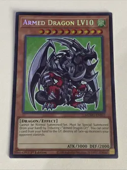 Yugioh Armed Dragon LV10 x 3 1st Edition Secret Rare Chibi Art NM - Free Holo A - Image 2