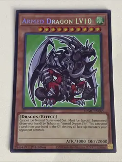 Yugioh Armed Dragon LV10 x 3 1st Edition Secret Rare Chibi Art NM - Free Holo A - Image 3