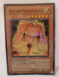 YUGIOH GOLDEN HOMUNCULUS WC6-EN001 SUPER RARE LIGHT PLAYED - Image 1