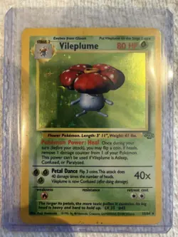 Pokemon Vileplume 15/64 Jungle Holo Rare Unlimited 1999 WOTC MP English Card - Image 1