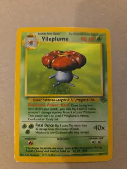Pokemon TCG Vileplume Jungle Card 15/64 Unlimited Rare Holo MP - Image 1