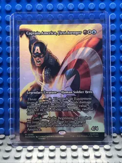 Captain America, First Avenger Borderless Foil Marvel Super Heroes MTG 0088 - Image 1