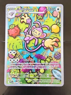 Pokemon TCG Ambipom 107/094 Illustration Rare Phantasmal Flames Pokemon Card NM - Image 1