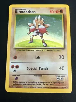 1999 Base Set Vintage Pokemon 2 Card Lot: Holo 1st Edition Machamp & Hitmonchan - Image 2