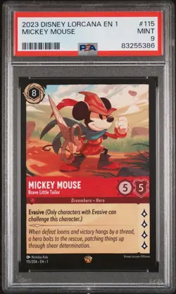 2023 DisneyLORCANA EN1 MICKEY MOUSE BRAVE LITTLE TAILOR PSA {9} - Image 1