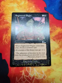 Artist Signed - Engineered Plague - Urza's Legacy (ULG) - Michael Sutfin - Image 1