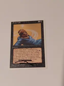 SIGNED Drain Life MTG Core Set 4th Edition Signed By Artist - Image 1