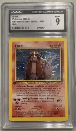 2001 ENTEI NEO REVELATION HOLO 1ST EDITION #6 CGC 9 MINT POKEMON - LOW POP - Image 3