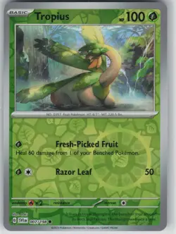 NM Tropius 007/198 Reverse Holo Common Scarlet & Violet Pokemon 2023 - Image 1