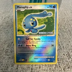 Pokemon Manaphy Reverse Holo 9/130 Diamond and Pearl TCG - Image 1