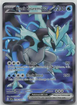 NM Black Kyurem ex 218/191 Holo Ultra Rare Surging Sparks Pokemon 2024 - Image 1