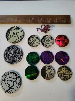 lot of 12 Pokemon coins with bonus pin - Image 1
