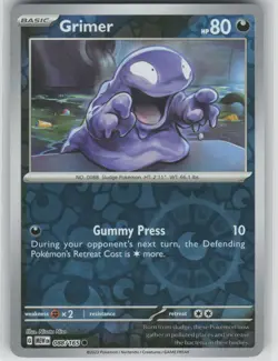 NM Grimer 088/165 Reverse Holo Common 151 Pokemon 2023 - Image 1