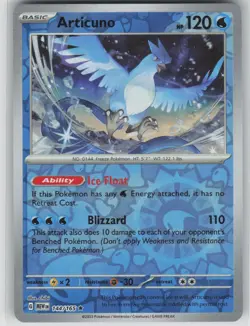 NM Articuno 144/165 Reverse Holo Rare 151 Pokemon 2023 - Image 1