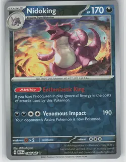 LP Nidoking 034/165 Reverse Holo Rare 151 Pokemon 2023 - Image 1
