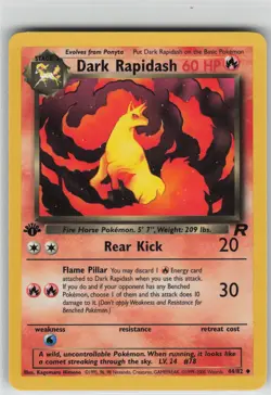 LP Dark Rapidash 44/82 1st Edition Team Rocket Pokemon 2000 - Image 1