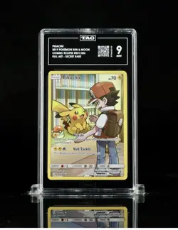 ⚡ TAG 9 Red’s Pikachu ⚡FA Secret #241/236 Cosmic Eclipse Pokemon 2019 ❤ - Image 1