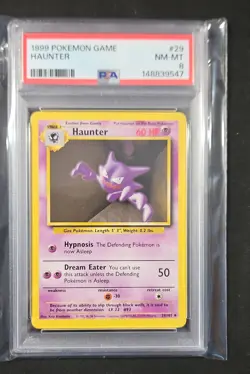 HAUNTER 1999 POKEMON GAME 029/102 BASE PSA 8 NM-MT NEW CERT - Image 1