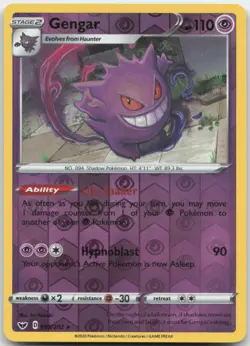 Gengar 085/202 Reverse Holo SWSH01: Sword & Shield Base Set Pokemon Card NM - Image 1