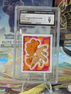 1998 Pokemon Merlin Series 1 #37 Vulpix Sticker CGC 9 - Image 1
