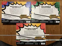 3 Pokemon TCG Ascended Heroes Mega ex Box Bundle Feraligatr Emboar Meganium New - Image 2