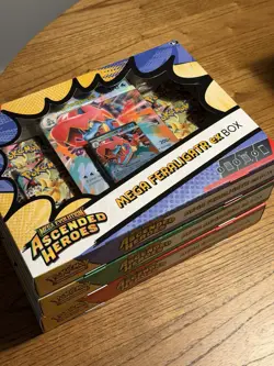 3 Pokemon TCG Ascended Heroes Mega ex Box Bundle Feraligatr Emboar Meganium New - Image 3