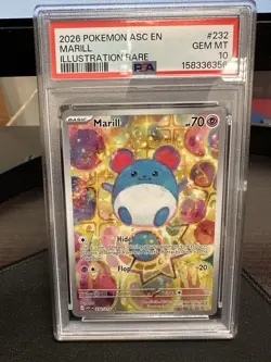 Pokemon Marill Ascended Heroes Illustration Rare 232/217 PSA 10 Gem Mint 💎 - Image 1