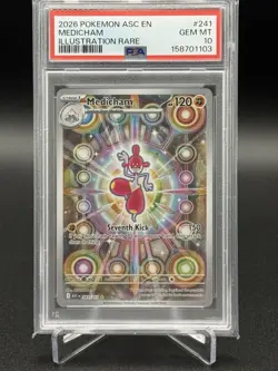 2026 POKEMON ME: ASCENDED HEROES MEDICHAM ILLUSTRATION RARE HOLO #241 PSA 10 - Image 1