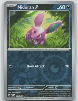 LP Nidoran M 032/165 Reverse Holo Common 151 Pokemon 2023 - Image 1