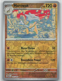 LP Marowak 105/165 Reverse Holo Rare 151 Pokemon 2023 - Image 1