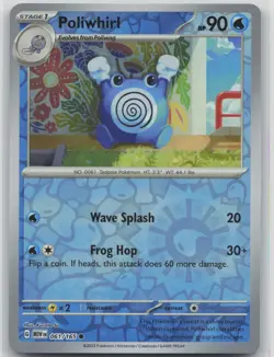 LP Poliwhirl 061/165 Reverse Holo Common 151 Pokemon 2023 - Image 1