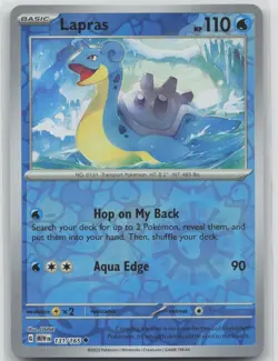 LP Lapras 131/165 Reverse Holo Uncommon 151 Pokemon 2023 - Image 1