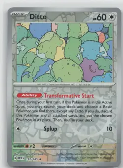 LP Ditto 132/165 Reverse Holo Rare 151 Pokemon 2023 - Image 1