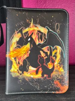 Pokemon 4 Pocket TCG 3 Ring Binder Zipper (Charizard, Charmeleon, Charmander) - Image 1