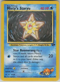 MP Misty's Staryu 92/132 Common Gym Challenge Pokemon 2000 - Image 1
