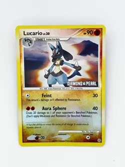 Pokemon TCG Lucario 6/130 Diamond and Pearl Reverse Holo Rare HP - Image 1
