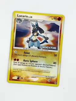 Pokemon TCG Lucario 6/130 Diamond and Pearl Reverse Holo Rare HP - Image 3
