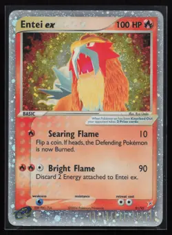 E Reader Holo Entei ex 91/95 Team Magma vs Team Aqua Pokemon TCG Card - Image 1