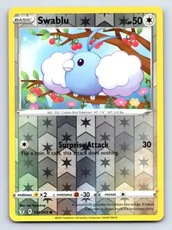 Swablu 132/203 Common Evolving Skies Pokemon Reverse Holo Lightly Played - Image 1