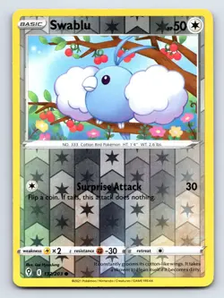 Swablu 132/203 Common Evolving Skies Pokemon Reverse Holo Lightly Played - Image 1