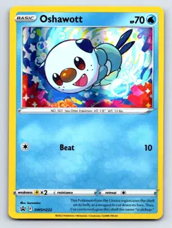 Oshawott (Cosmo Holo) SWSH222 Promo Sword & Shield Promo Pokemon Near Mint - Image 1