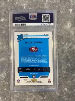 Nick Bosa 2019 Panini Donruss Optic Rated Rookie Orange Prizm RC PSA 9 /199 - Image 2