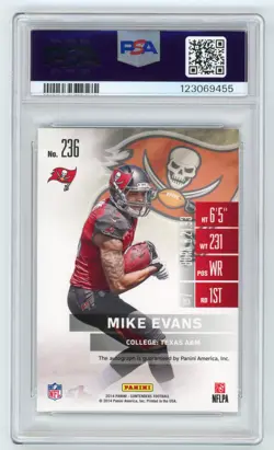 2014 PANINI CONTENDERS ROOKIE TICKET AUTOGRAPH #236 MIKE EVANS RC AUTO PSA 9 - Image 2