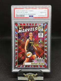 2025 Donruss WNBA #19 Caitlin Clark Net Marvels Diamond PSA 10 - Image 1