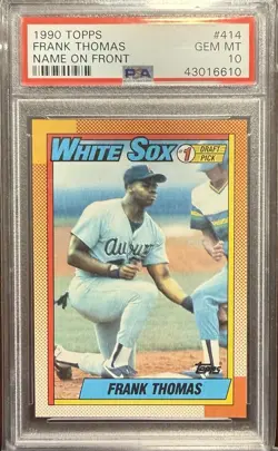 1990 Topps Frank Thomas #414 Name on Front RC Rookie card PSA 10 Gem Mint HOF - Image 1