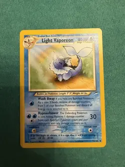 Pokemon TCG Light Vaporeon Neo Destiny 52/105 Unlimited Uncommon English NM - Image 1