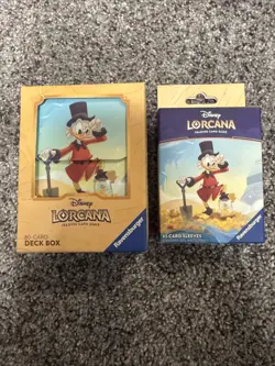 Disney Lorcana TCG Into the Inklands Scrooge McDuck Card Sleeves & Deck Box NIB - Image 1