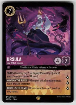 Ursula - Sea Witch Queen Legendary Ursula's Return 58/204 Disney Lorcana NM - Image 1