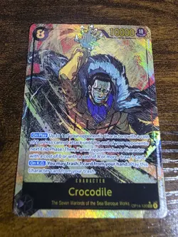 Crocodile OP14-120 Alternate Art The Azure Sea's Seven Sec One Piece Alt Secret - Image 1
