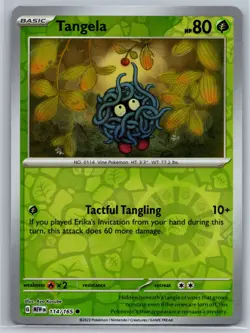 NM Tangela 114/165 Reverse Holo Scarlet & Violet 151 Pokemon English 2023 - Image 1